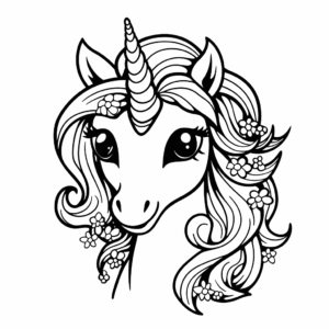 Desenho de unicórnio bonito para colorir