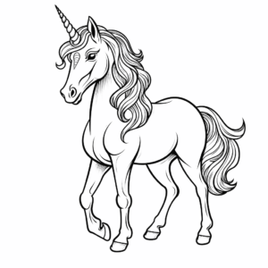 Desenho de unicórnio bonito para colorir