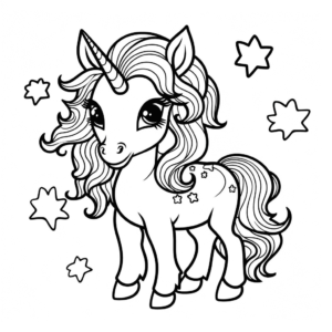 Desenho de unicórnio brincalhão para colorir