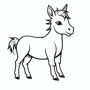 Desenho de unicórnio burro para colorir