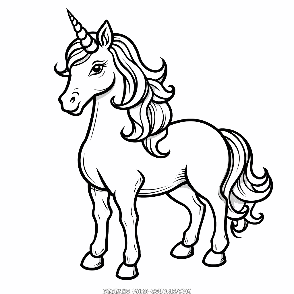 Desenho de unicórnio de graça para colorir