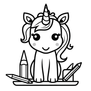 Desenho de unicórnio do jardim de infância para colorir