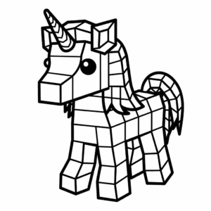 Desenho de unicórnio do minecraft para colorir