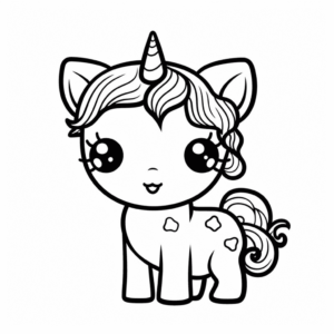 Desenho de unicórnio hello kitty para colorir