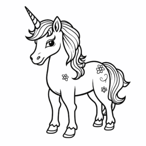 Desenho de unicórnio incrível para colorir