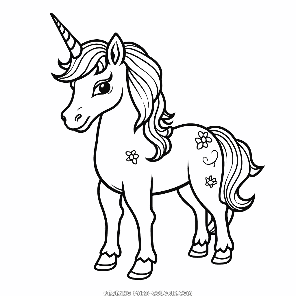 Desenho de unicórnio incrível para colorir