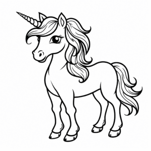 Desenho de unicórnio lindo para colorir