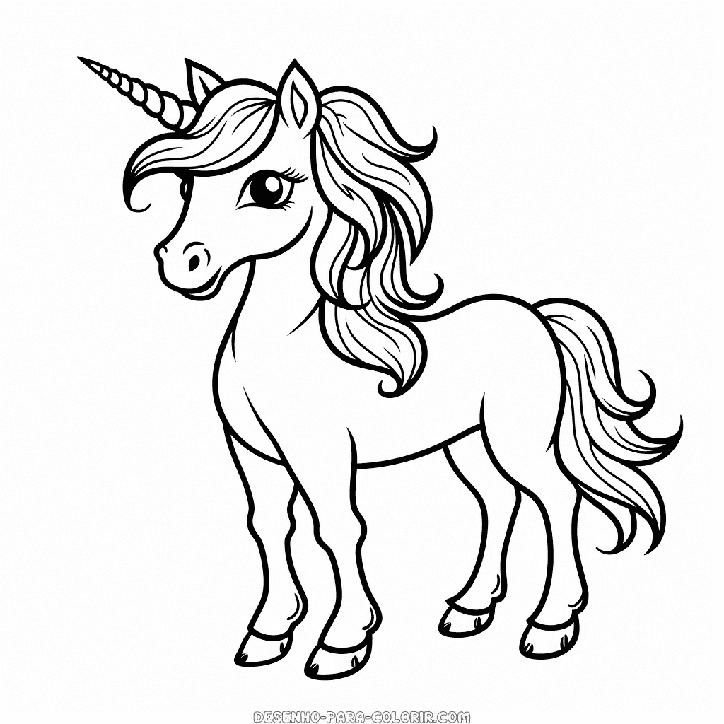 Desenho de unicórnio lindo para colorir