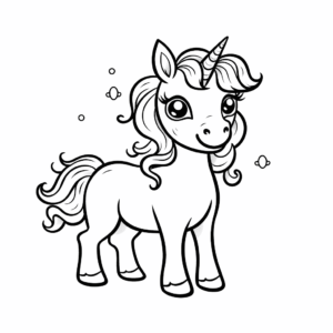Desenho de unicórnio otimista para colorir