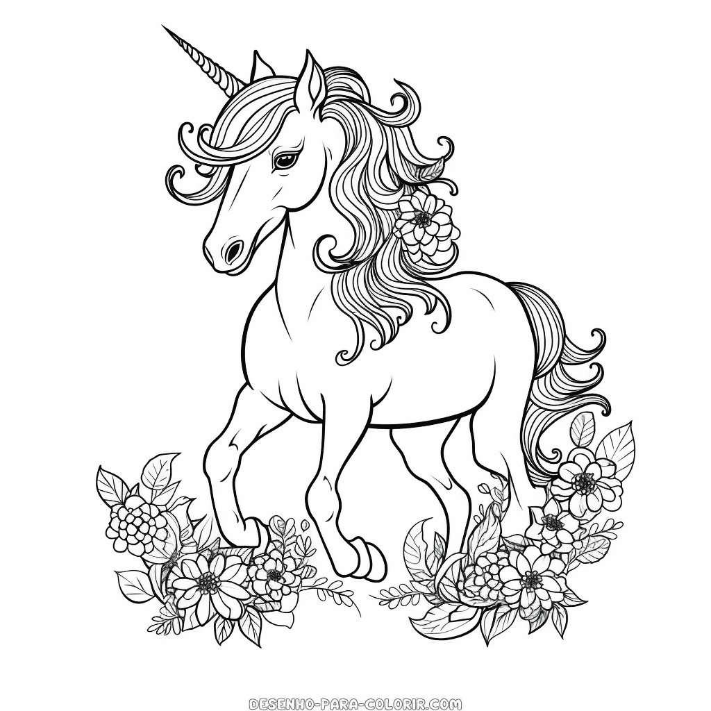 Desenho de unicórnio para adultos para colorir