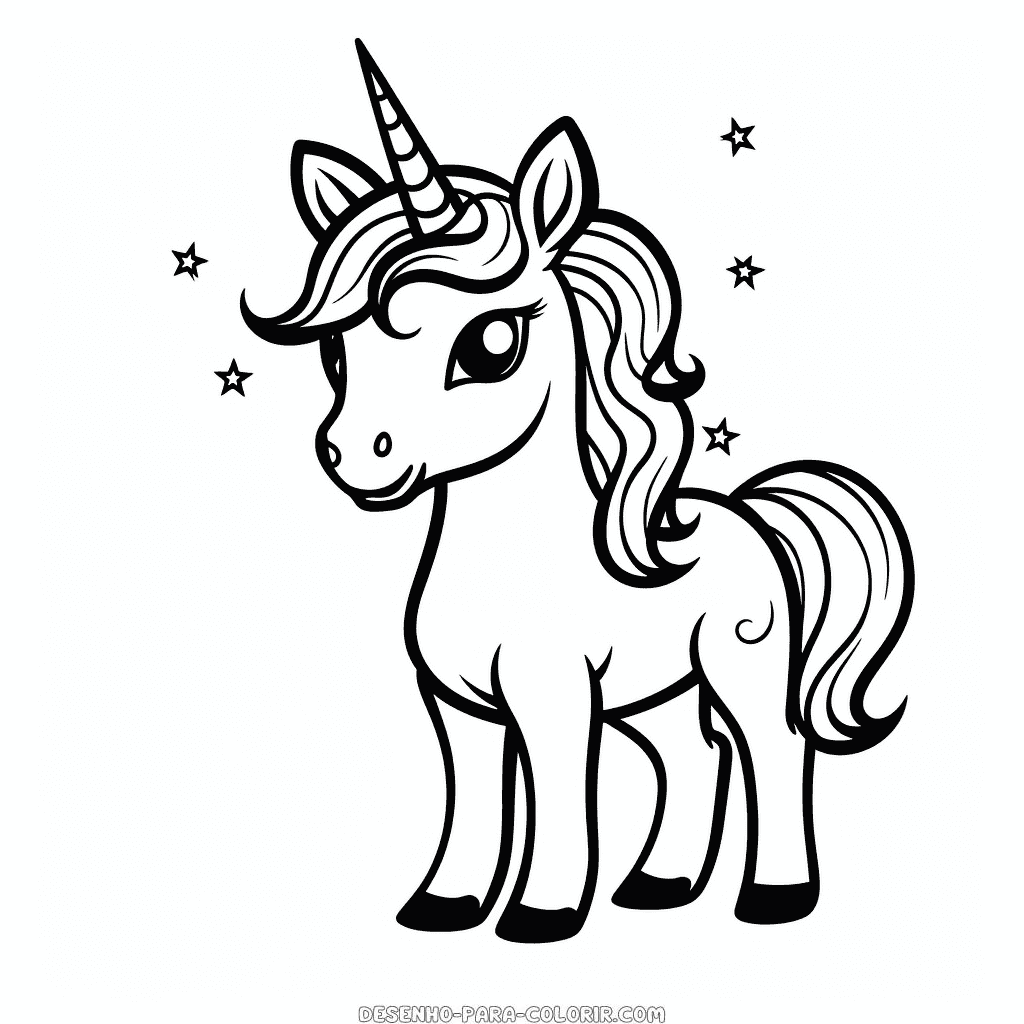 Desenho de unicórnio para crianças para colorir