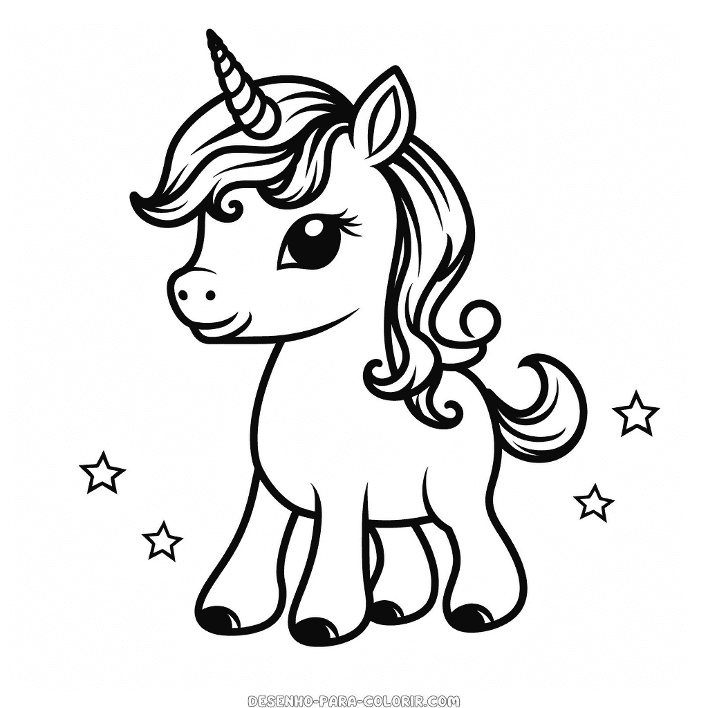 Desenho de unicórnio para o bebê para colorir