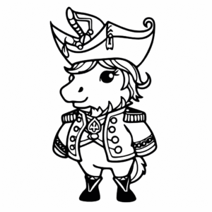 Desenho de unicórnio pirata para colorir