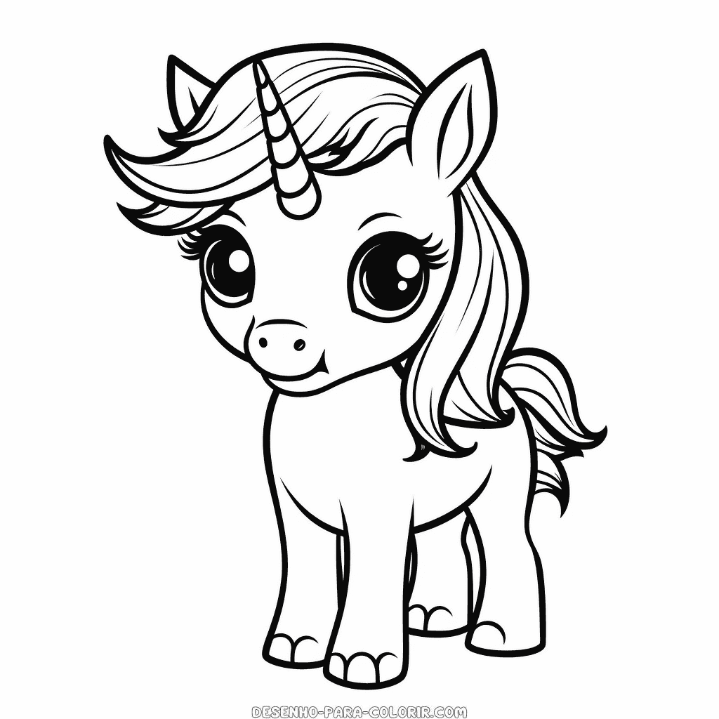 Desenho de unicórnio poopsie para colorir