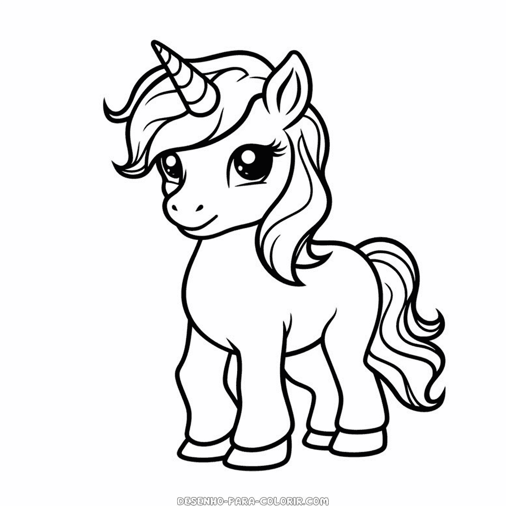 Desenho de unicórnio pré-escolar para colorir