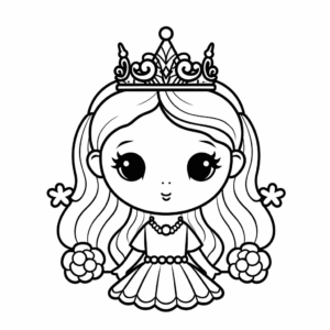 Desenho de unicórnio princesa arco-íris para colorir