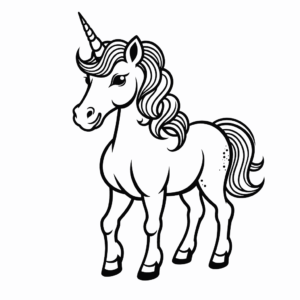 Desenho de unicórnio real para colorir