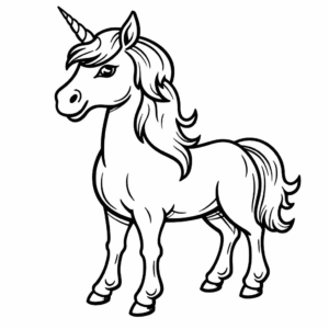 Desenho de unicórnio simples para colorir