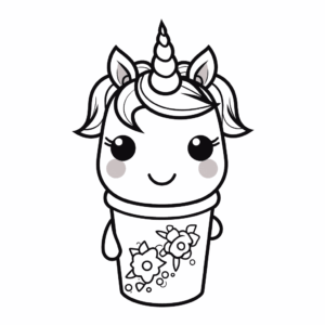Desenho de unicórnio starbucks para colorir