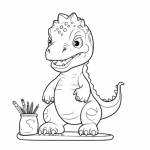 Desenho de artista de dinossauros para colorir