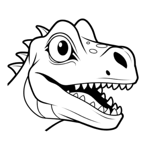 Desenho de cabeça de dinossauro para colorir
