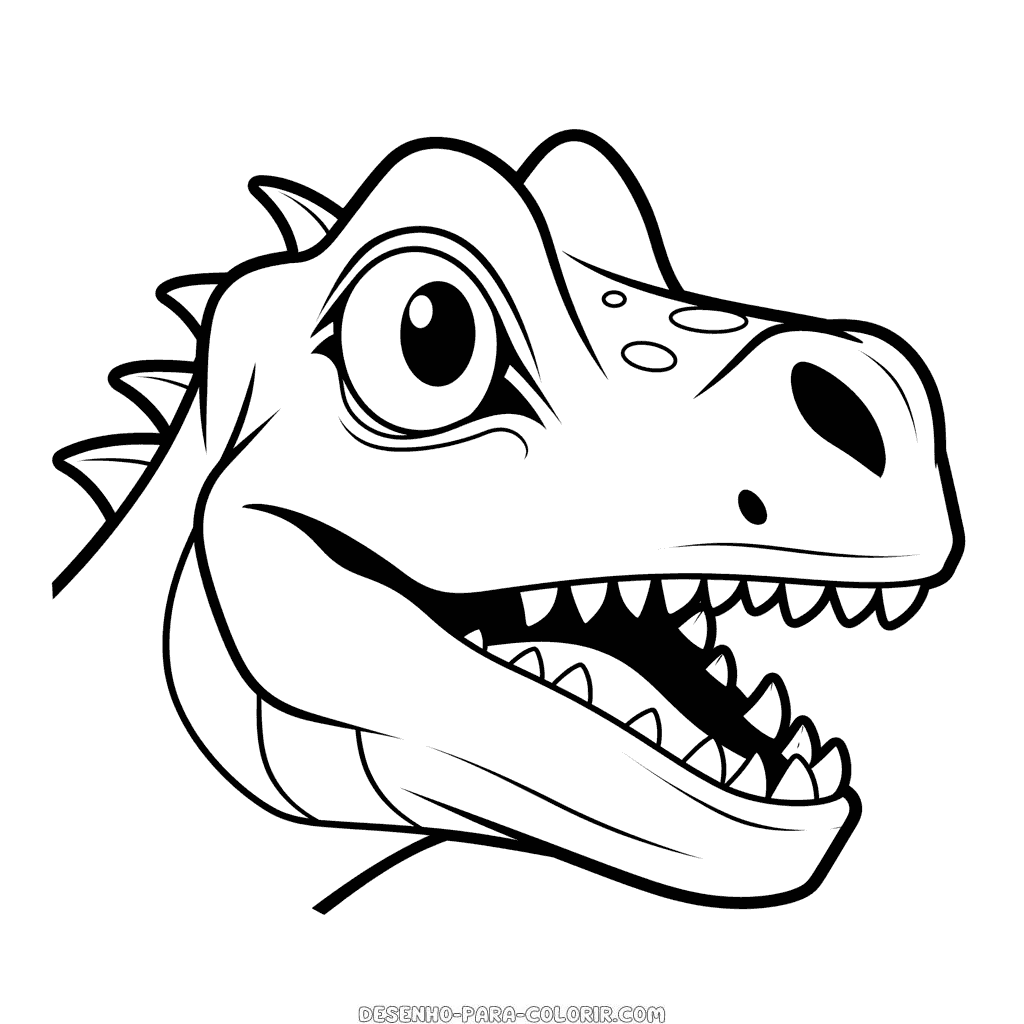 Desenho de cabeça de dinossauro para colorir