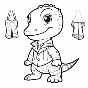 Desenho de desfile de moda de dinossauros para colorir