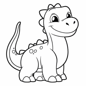 Desenho de dinossauro animado para colorir