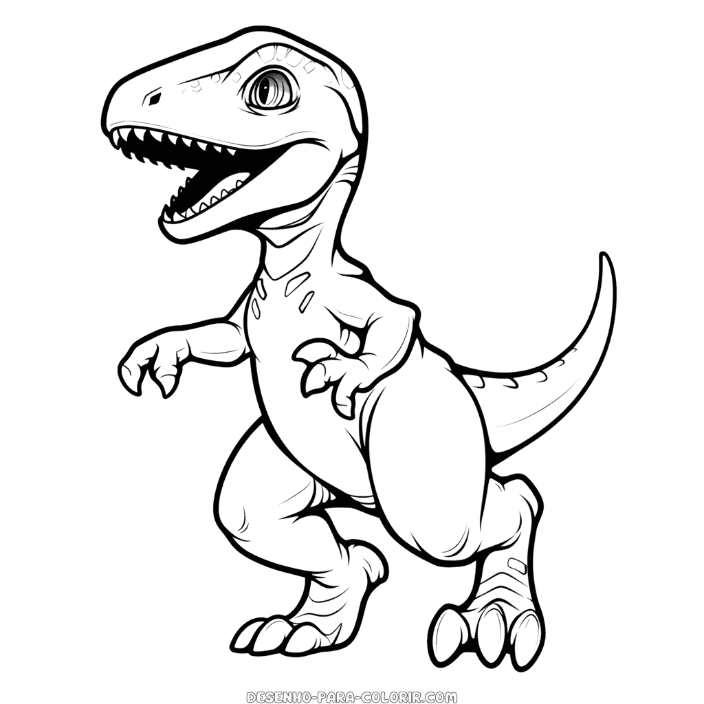 Desenho de dinossauro antiestresse para colorir