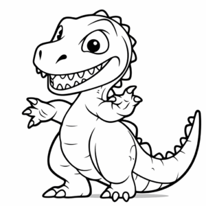 Desenho de dinossauro assustador de halloween para colorir