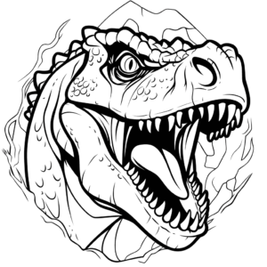 Desenho de dinossauro assustador para colorir