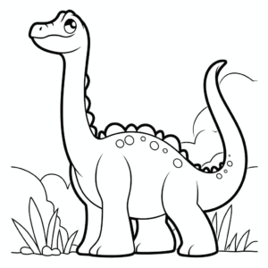 Desenho de dinossauro braquiossauro para colorir