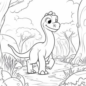 Desenho de dinossauro da terra antes do tempo para colorir