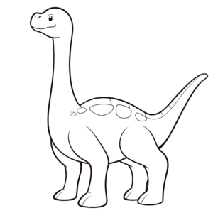 Desenho de dinossauro de pescoço longo para colorir