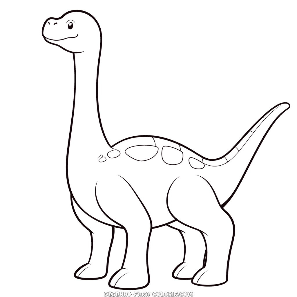Desenho de dinossauro de pescoço longo para colorir