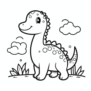 Desenho de dinossauro diplodocus confiável para colorir