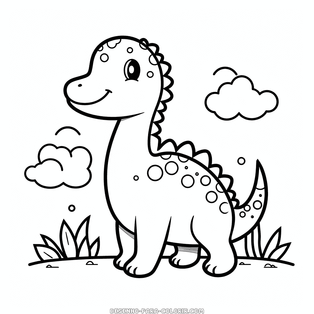 Desenho de dinossauro diplodocus confiável para colorir