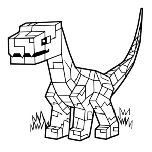 Desenho de dinossauro do minecraft para colorir