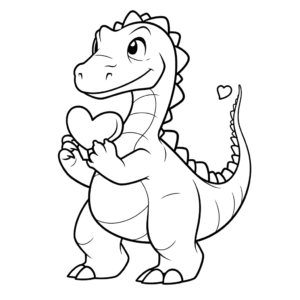 Desenho de dinossauro dos namorados para colorir