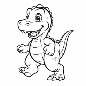 Desenho de dinossauro em desenho animado para colorir