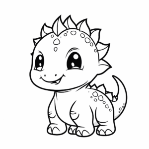 Desenho de dinossauro euoplocephalus para colorir