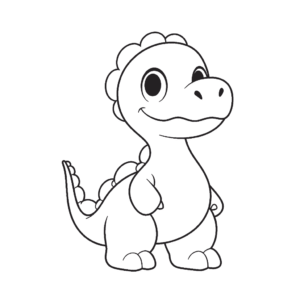 Desenho de dinossauro fofo para colorir