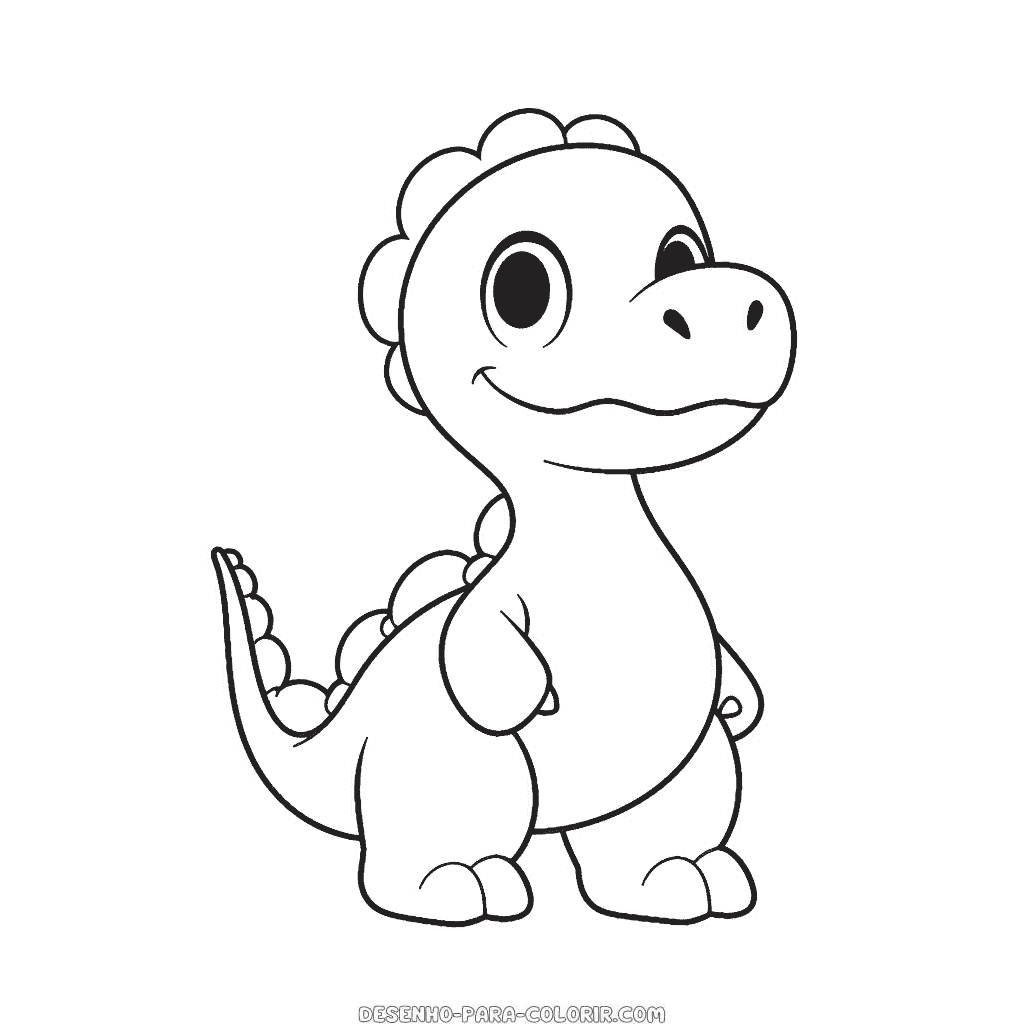 Desenho de dinossauro fofo para colorir