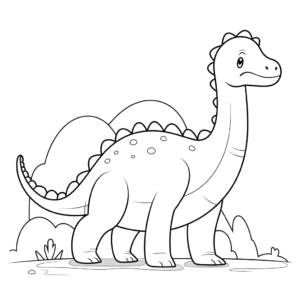 Desenho de dinossauro grande para colorir