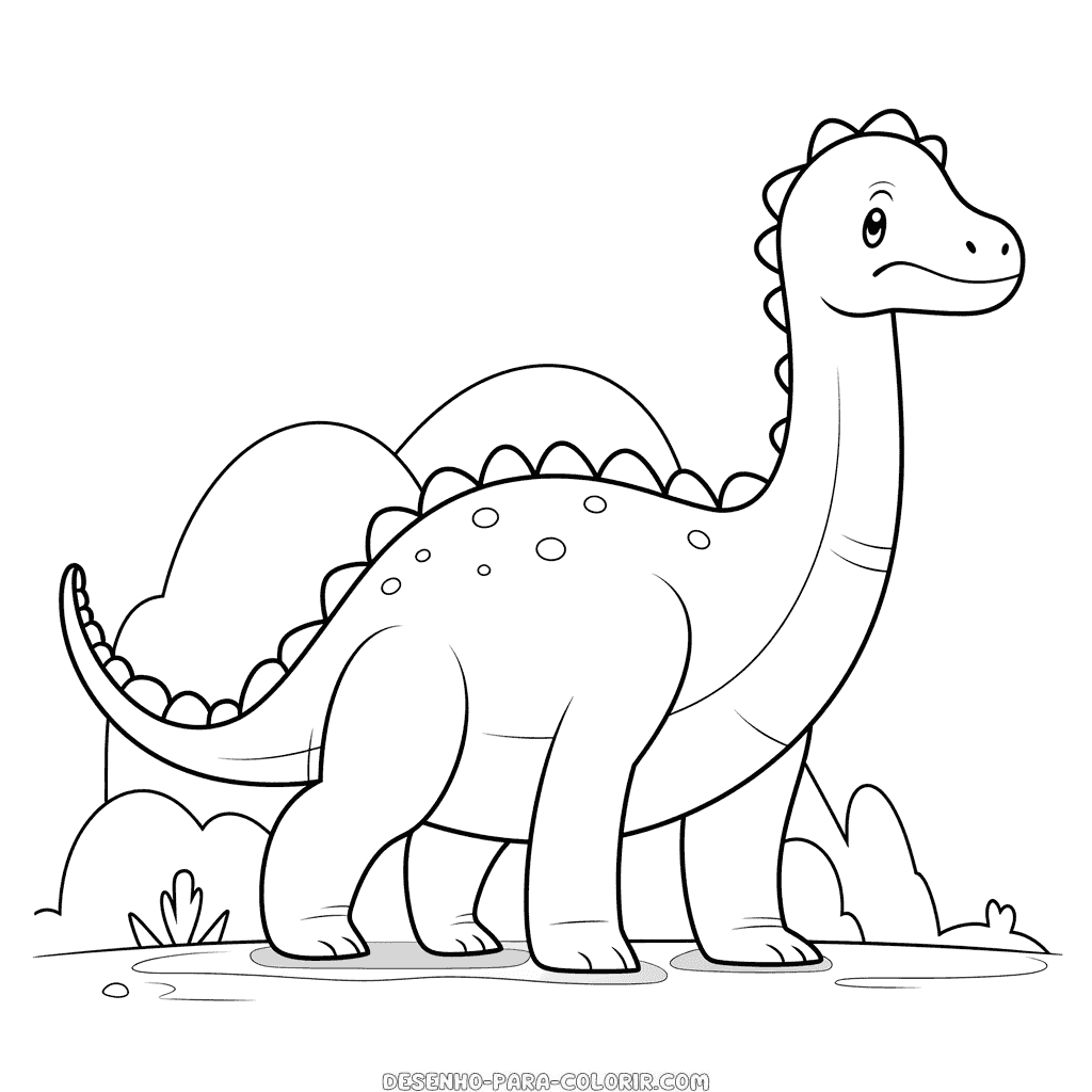 Desenho de dinossauro grande para colorir