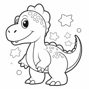 Desenho de dinossauro grátis para crianças em idade pré-escolar para colorir