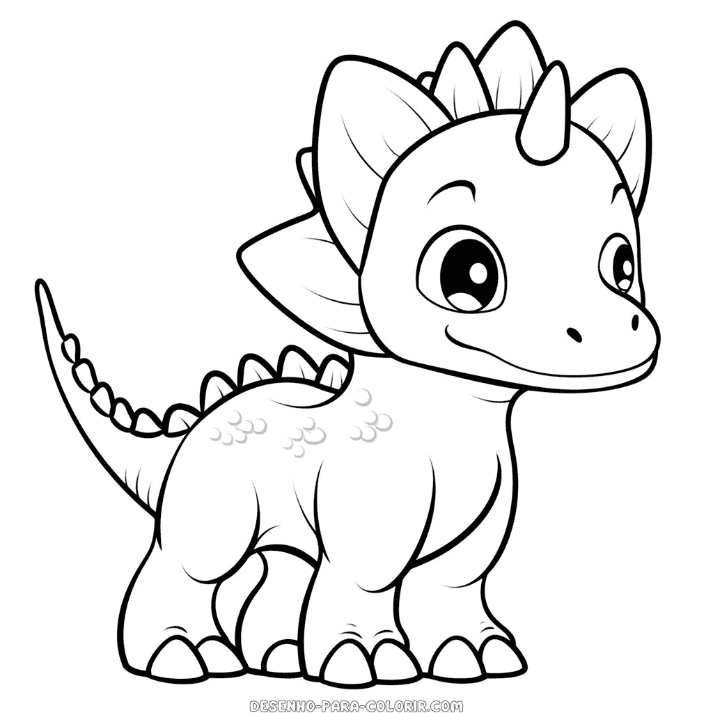 Desenho de dinossauro híbrido para colorir