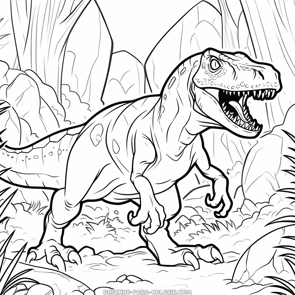 Desenho de dinossauro jurassic world para colorir