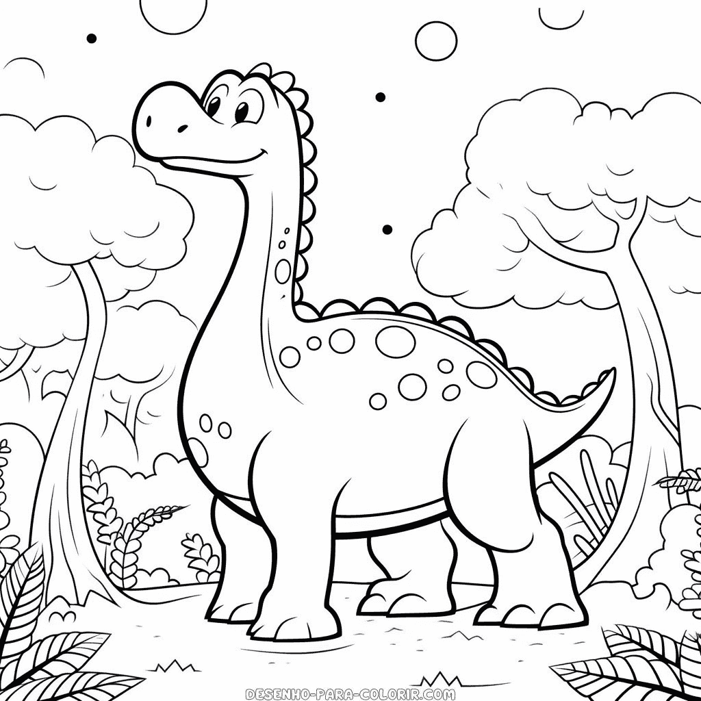 Desenho de dinossauro legal para colorir