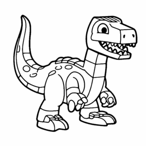 Desenho de dinossauro lego para colorir